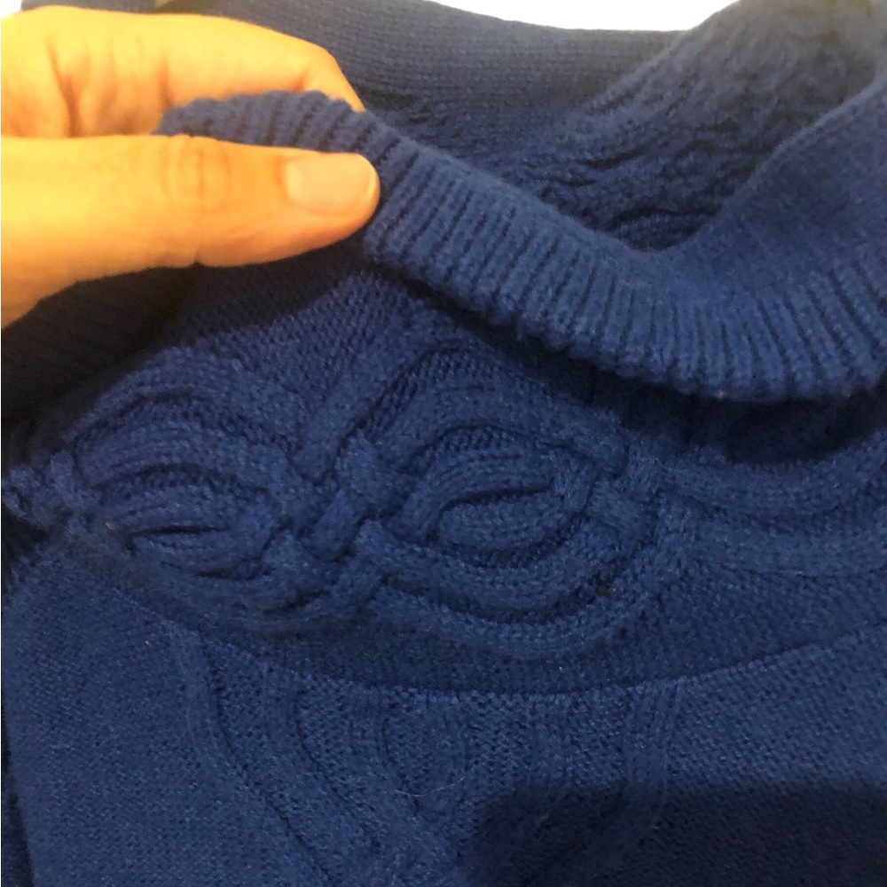 Talbots intricate cowl neck sweater royal navy blue 3X Women’s excellent cond. - Picture 3 of 10